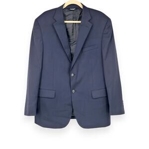 Jos A Bank Mens 44R Executive Suit Jacket Wool Navy Blazer Tailored Fit Business